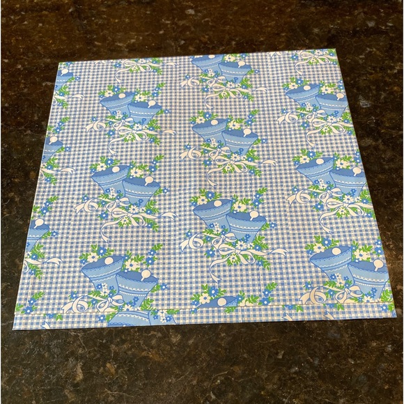 🩵💚🤍Vintage AMBASSADOR Wedding Gift Wrap Remnant🩵💚🤍 - Picture 2 of 5